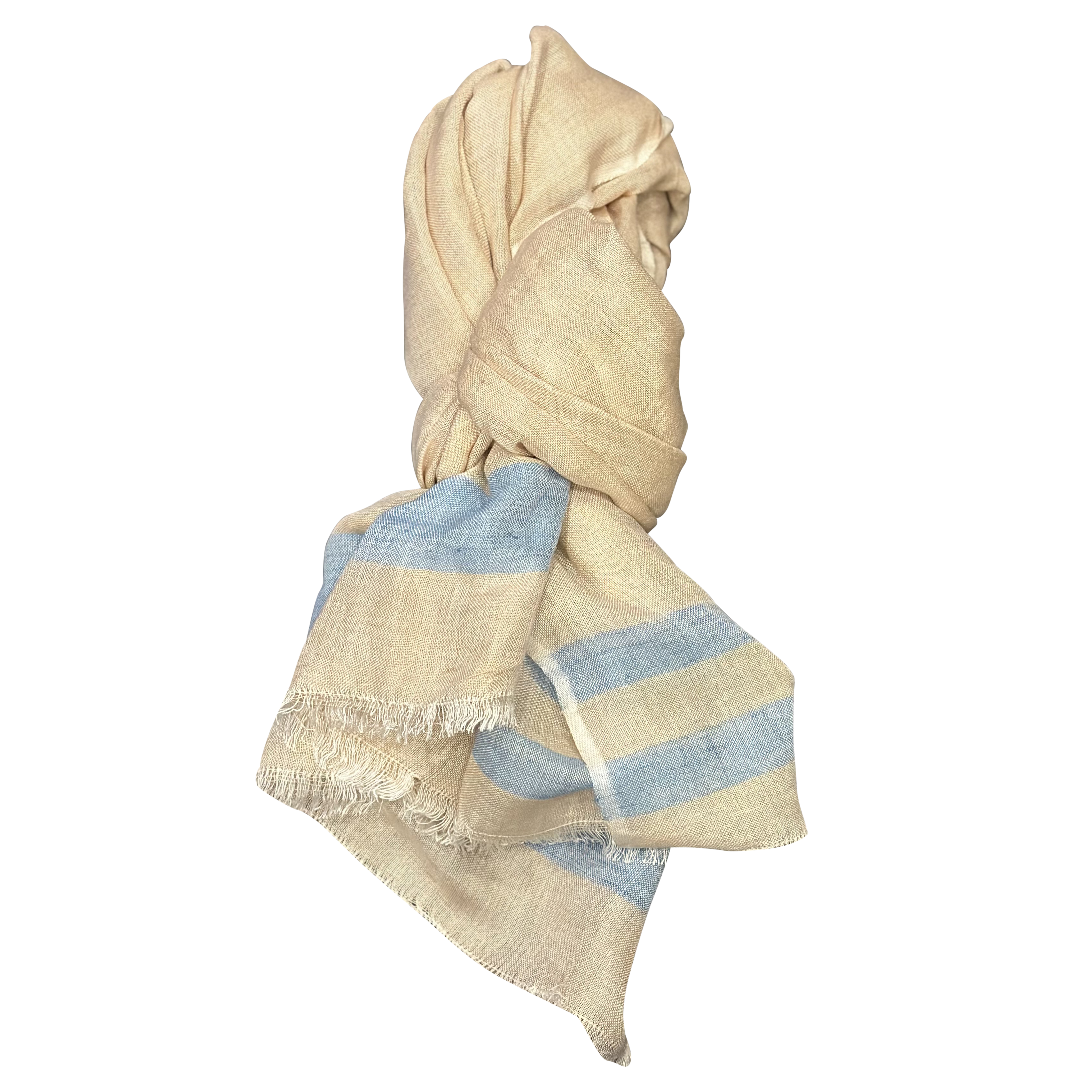 Chloe & Lex - Wholesale Scarf - Women's - Pure Linen with Fresh Stripes Lightweight Scarf for Women3