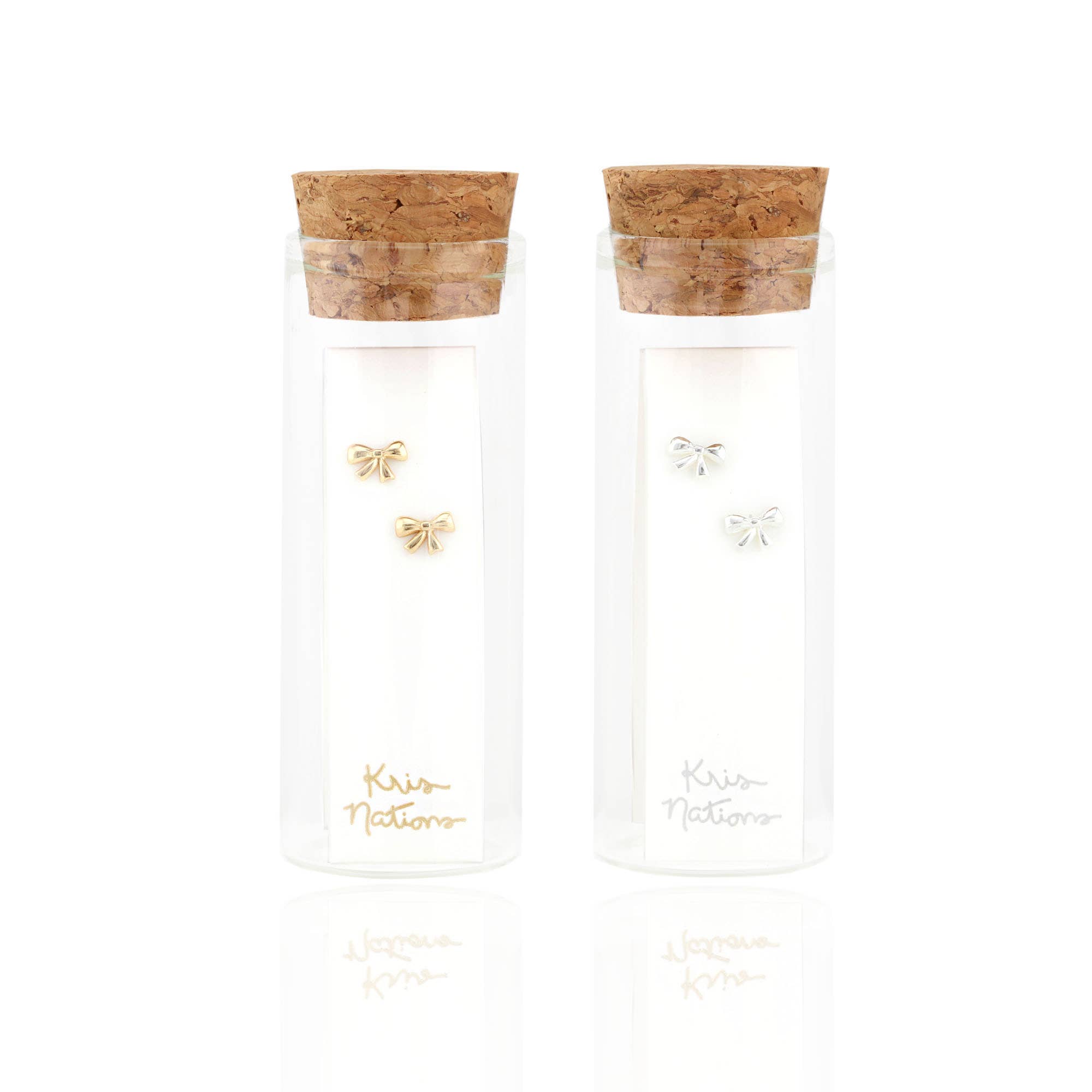 Kris Nations - Wholesale Stud/Post Earrings - Bow Stud Earrings 18K Gold Vermeil | Sterling Silver Nickel Free Hypoallergenic Ships from CA12