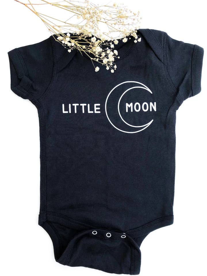 Free the Mother LLC - Wholesale Bodysuit (Non-Footed) - Baby - Little Moon - Onesie - Black