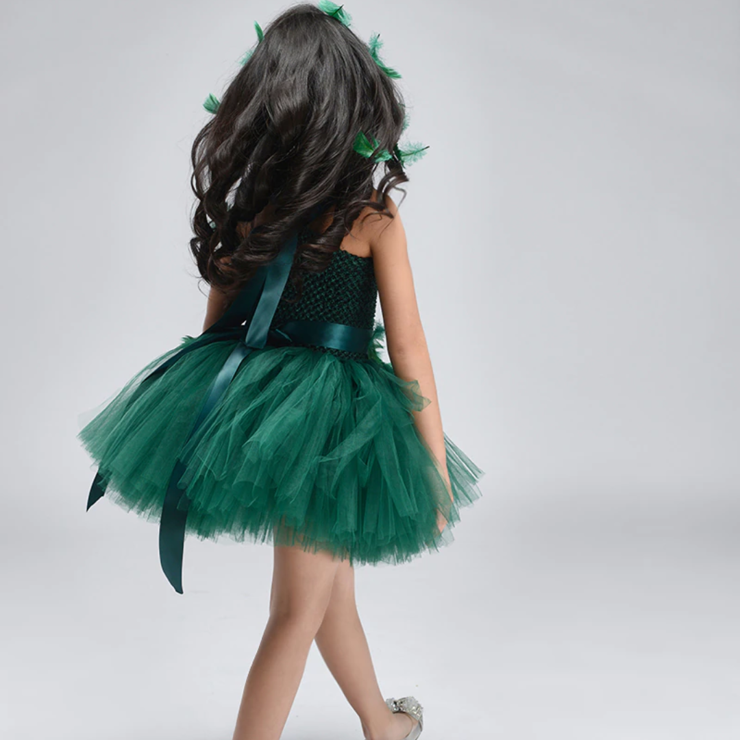 KiddieKickz - Wholesale Costume - Kids - Trailing Green Fairy Halloween Costume Tutu Dress Set5