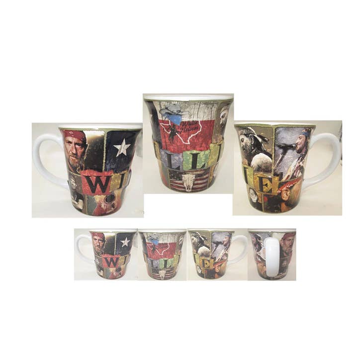 Willie Nelson Mug - Embossed Frames for wholesale by MID-SOUTH PRODUCTS