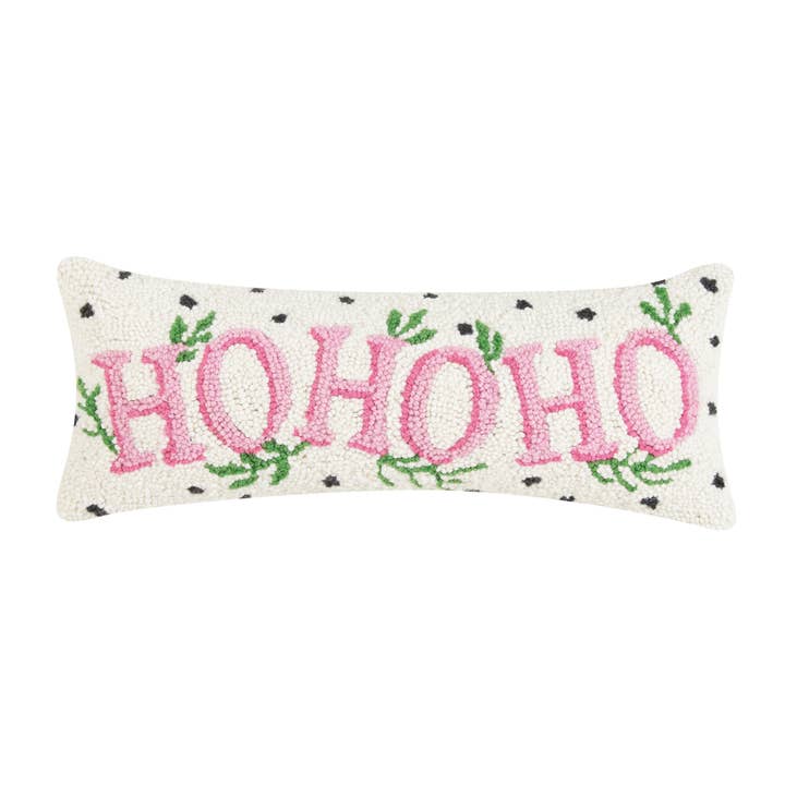 Peking Handicraft - Wholesale Throw/Decorative Pillow - Spotted Holiday Ho Ho Ho Hook Pillow