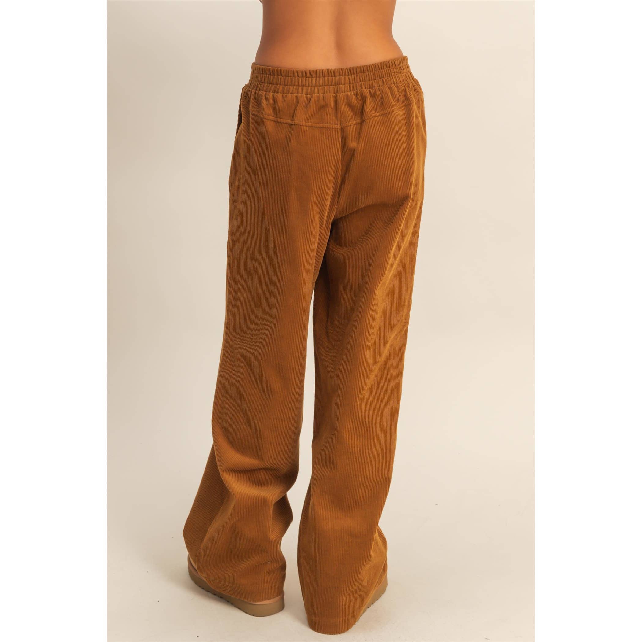 Double Zero - Wholesale Pants - Women's - Corduroy High-Waisted Wide Leg Pants2