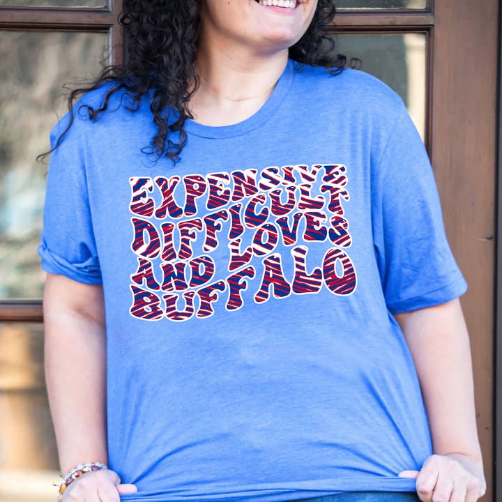 Expensive Difficult and Loves Buffalo Unisex T-shirt for wholesale by Into The Desert