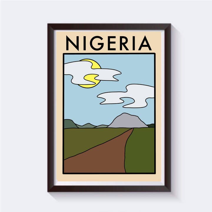 Minimalistischer Nigeria-Reisedruck — erhältlich in 6 Größen für den Großhandel von 2 Sisters