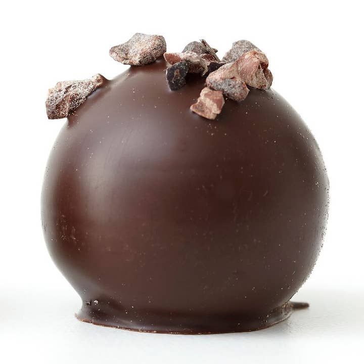 Belgian Dark Chocolate with Cocoa Nibs, 96 pc Bulk Box for wholesale by Vosges Haut-Chocolat