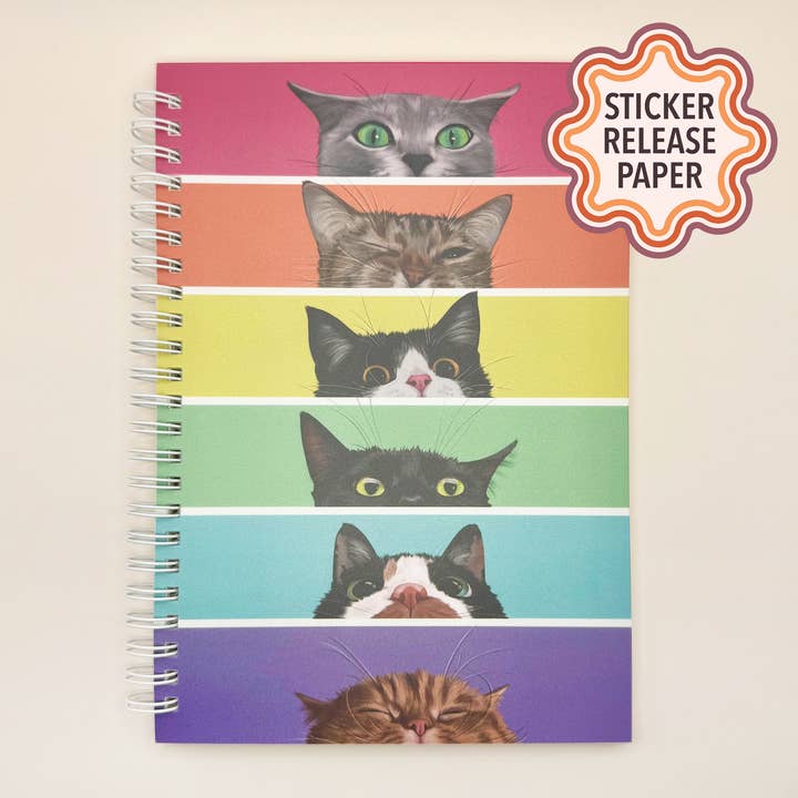Libro de Colección de Pegatinas Reutilizables de Gatitos Arcoíris para venta al por mayor de Cat Loaf Studio