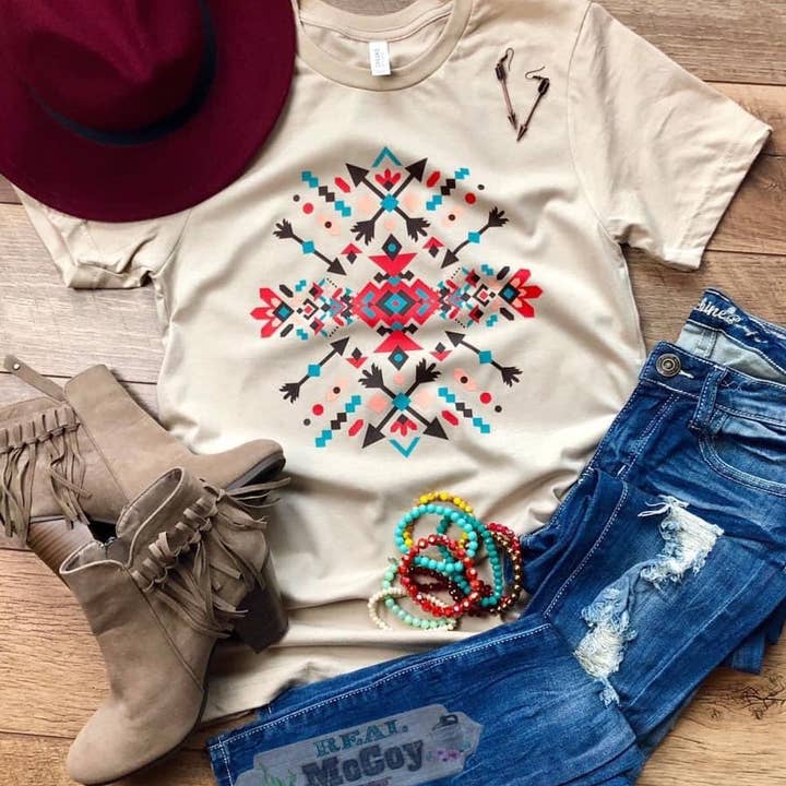 Aztec Arrows Tee for wholesale by Real McCoy Mercantile, LLC
