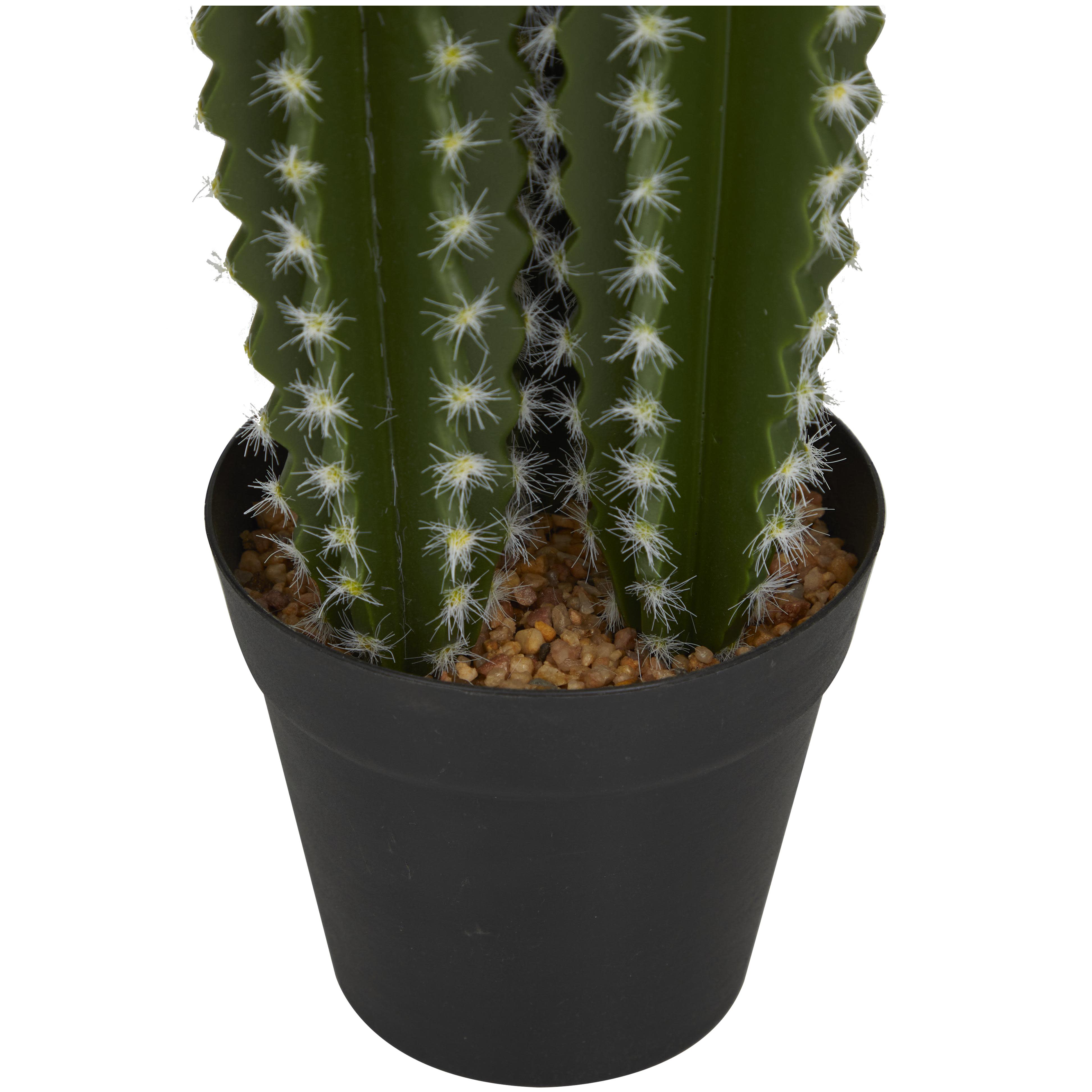 Import Corner - Vente Plantes artificielles - A-30369 : CACTUS ARTIFICIEL AVEC POT EN POLYSTONE 5" L, 23" H3