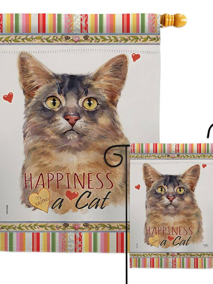 Somali Cat Happiness Animals Decor Flag for wholesale by Two Group Flag Co