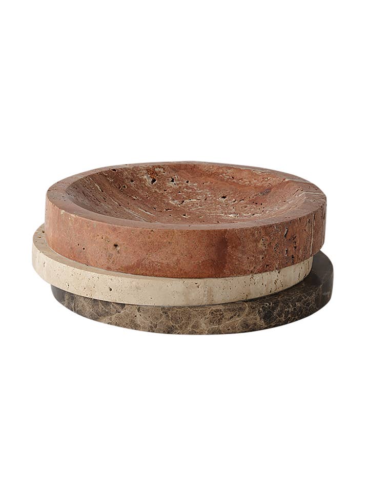 Pila Bowl Red Travertine, Travertine & Emperador for wholesale by Greg Natale