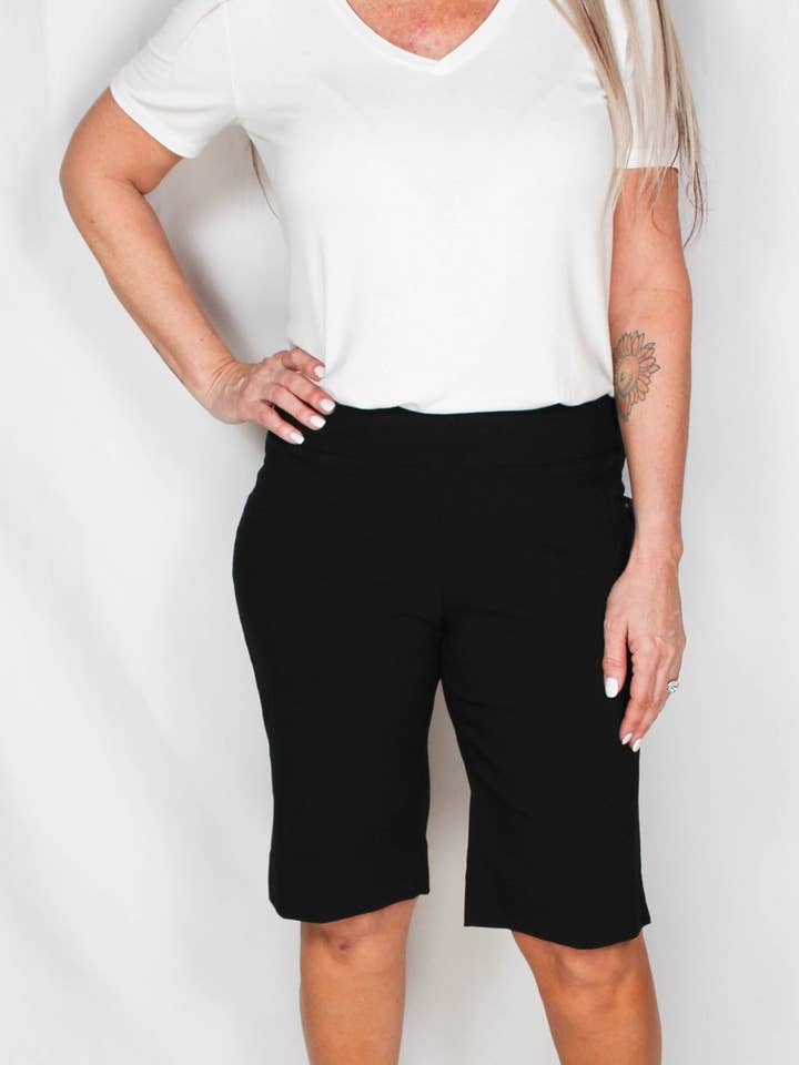 NK83HSTD1-B - Calções Zac & Rachel Preto A1981 por atacado de K & C Clothing, Inc.