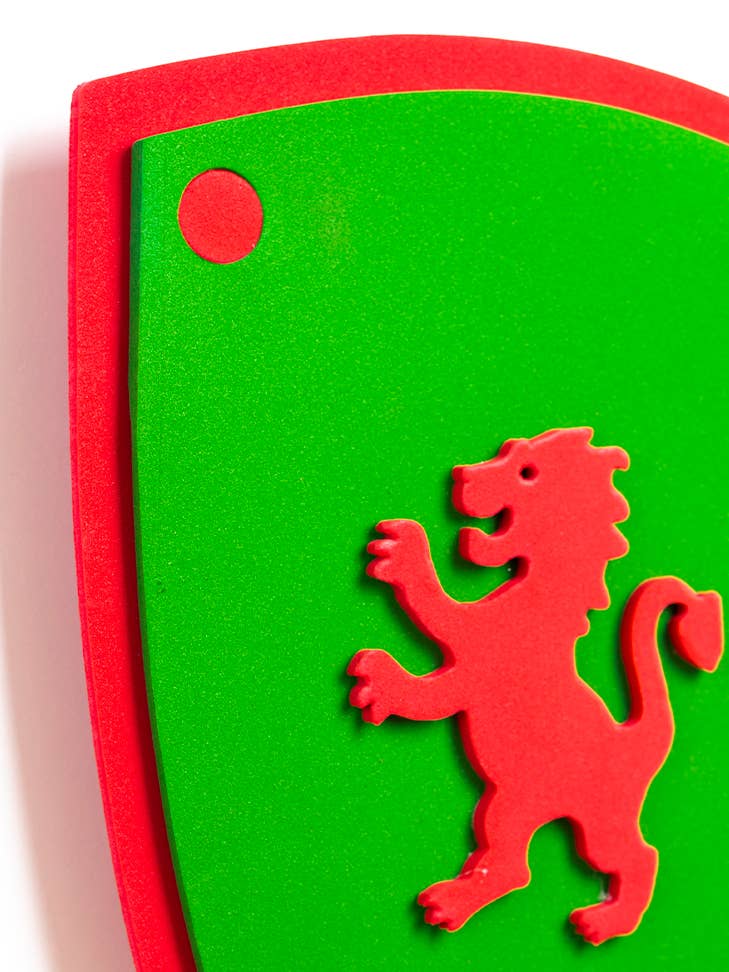 KALID MEDIEVAL - Vendita all'ingrosso Giocattolo classico - Bambini - SCUDO IN SCHIUMA SOFTIK VERDE CON LEONE - ST7511