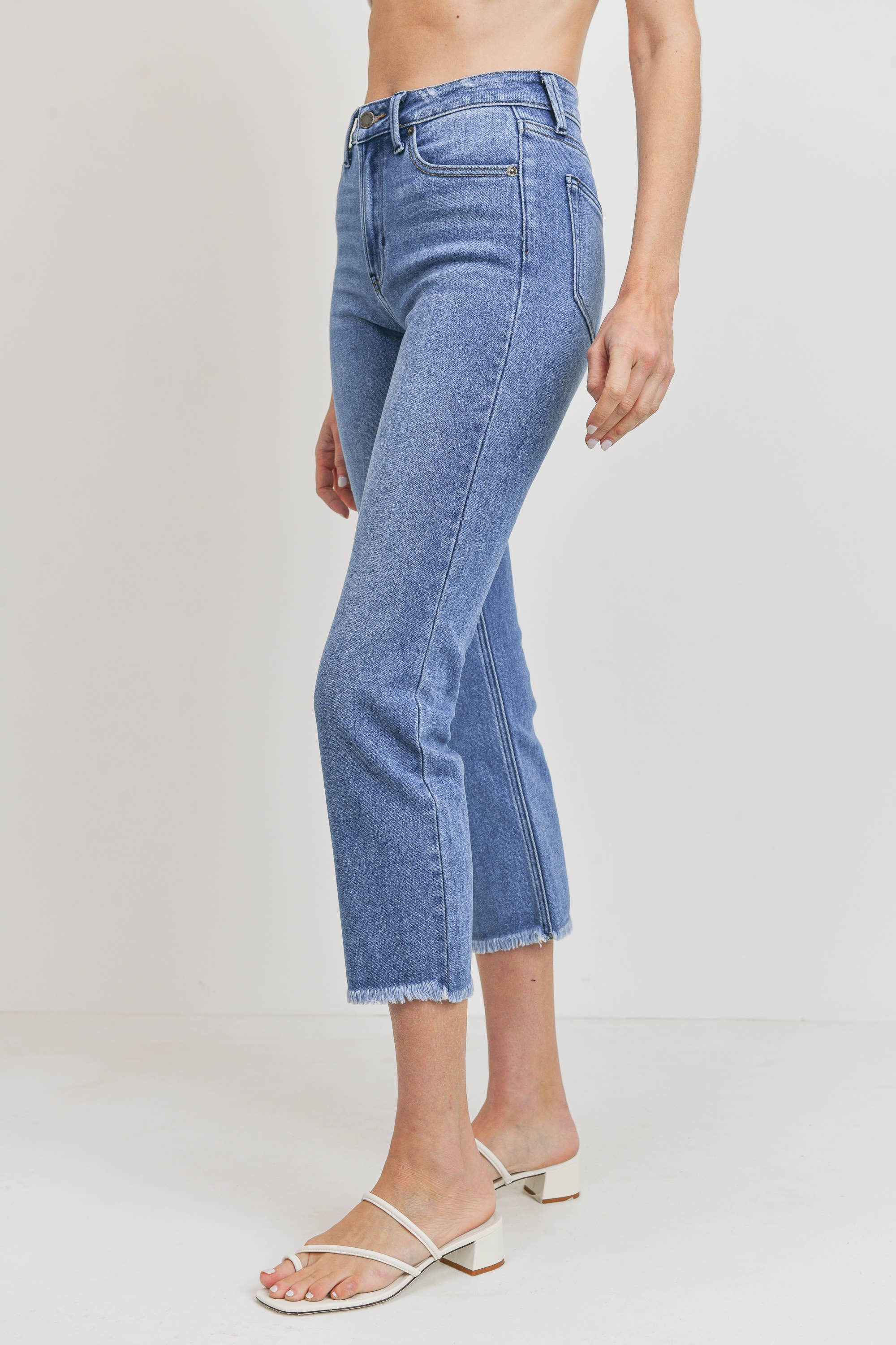 Just USA Jeans - Venta al por mayor Vaqueros - Mujer - JP177 - MED - Liso limpio con detalle de dobladillo1