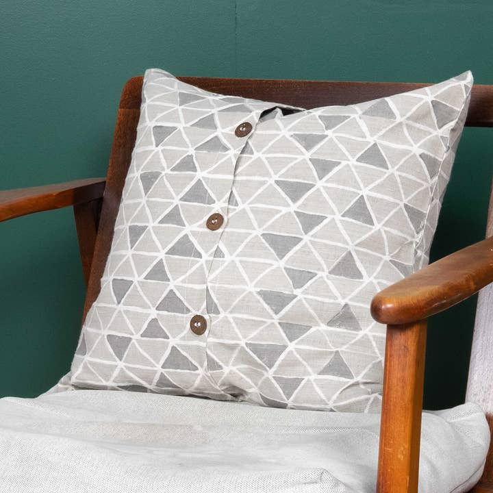 Almohada de seda con diamantes grises, estampado de diamantes grandes para venta al por mayor de Sobremesa