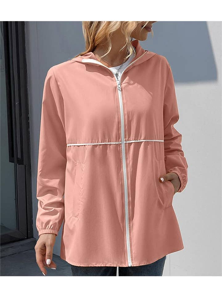 HIDDENBRAND - Wholesale Jacket - Women's - Zip lightweight raincoat waterproof windbreaker jacket5