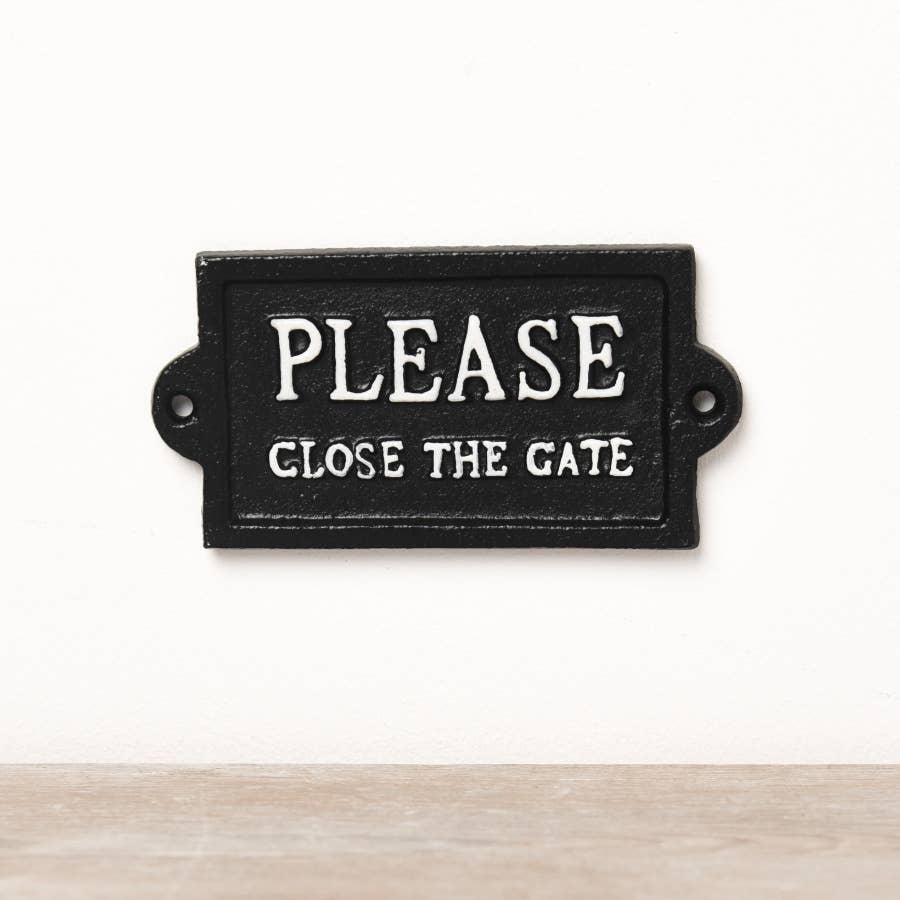 Gainsborough Giftware x Portland Living – wholesale Sign – Please Close The Gate, 12.7cm0