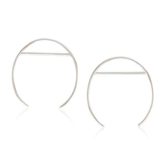 Sterling Silver Large Open Oval & Line Hoops for wholesale by tothemetal