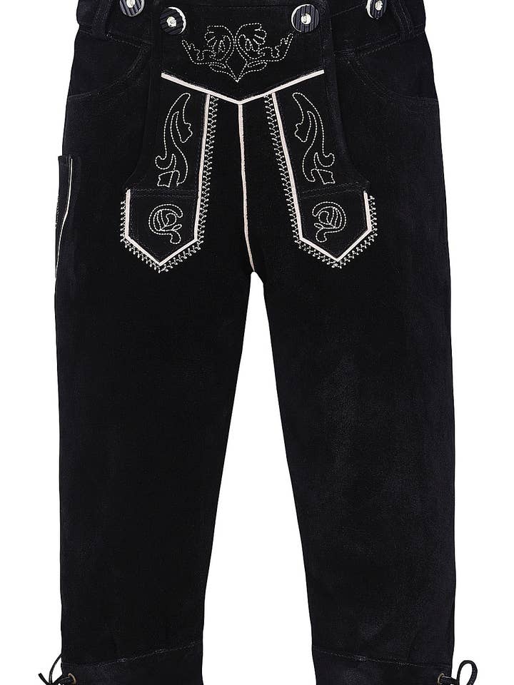 Children's Traditional Leather Pants Black for wholesale by Edelnice Trachtenmode GmbH & Co. KG