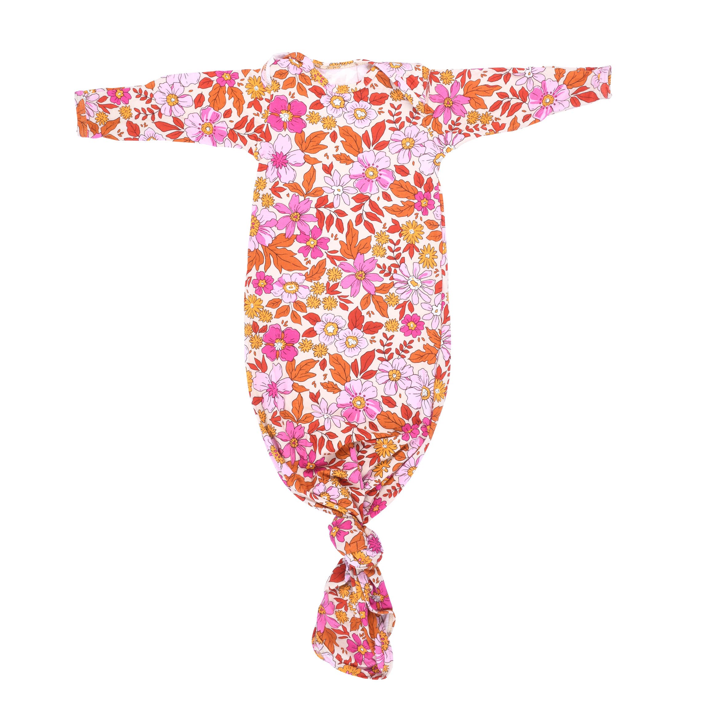 Three Little Tots - Wholesale Babygown - Baby - Wild Child Floral Hawaiian Knotted Gown0