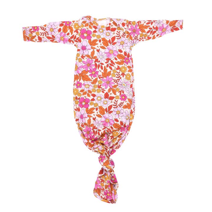 Three Little Tots - Wholesale Babygown - Baby - Wild Child Floral Hawaiian Knotted Gown