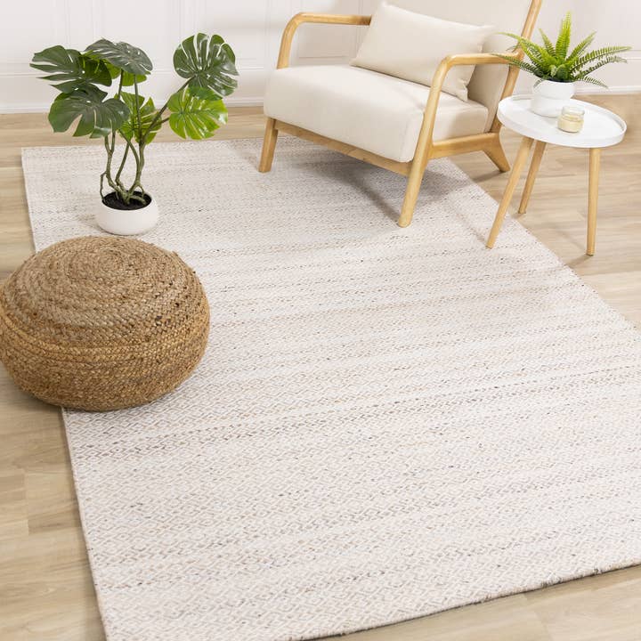 Contemporary Geometric Cream Beige Area Rug for wholesale by Koshani