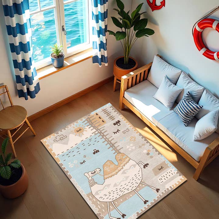 Tappeto Beige Desert: Decorazione Boho Scandi, Tappetino per Cameretta per la vendita all'ingrosso da parte di Rugendary Trade LLC