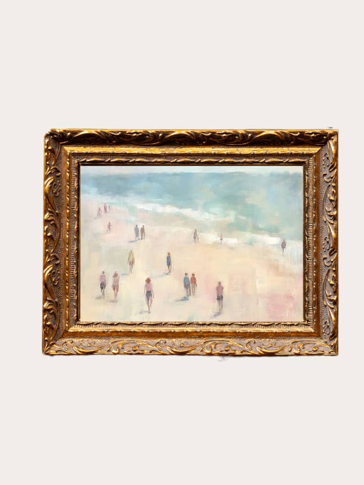 Antique Beach Walk | French Brass Inspired Gold Mould Framed Art for wholesale by Luxe B Co