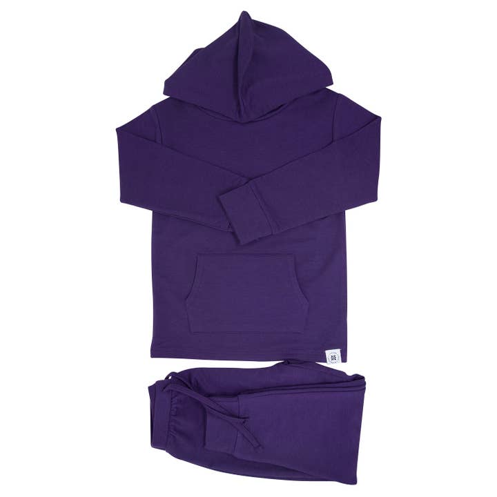 Hooded Jogger Set - Royal Grape French Terry for wholesale on Faire