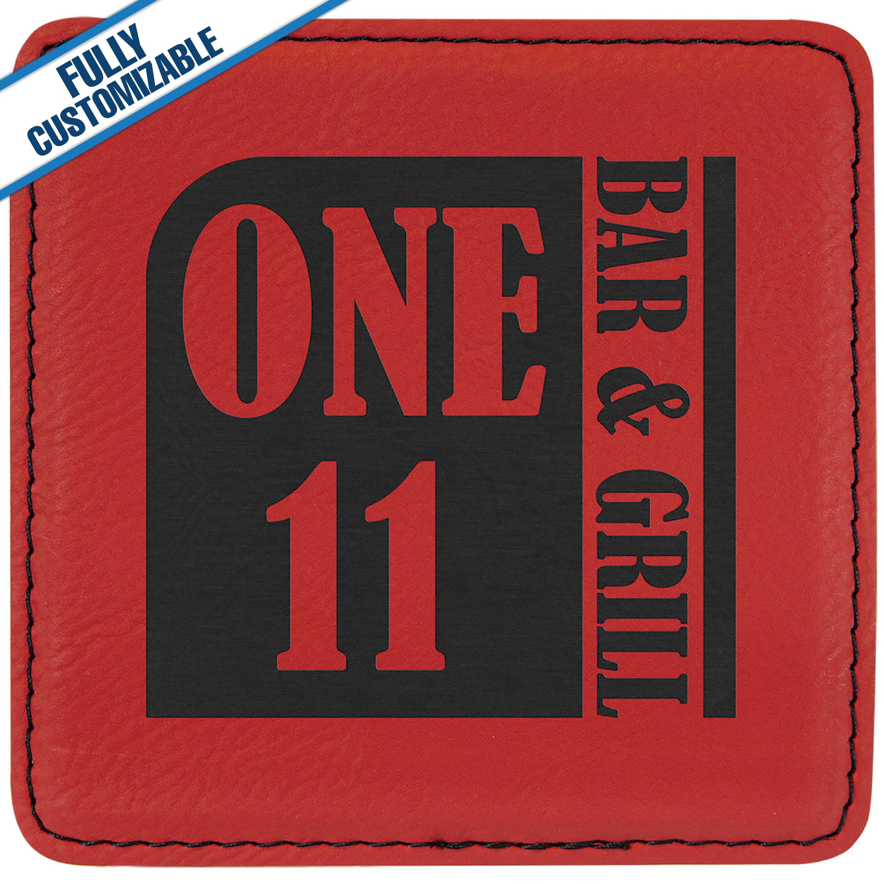 GiftWorksPlus - Wholesale Coasters - Engraved Leatherette Square Coasters - Fully Customizable14