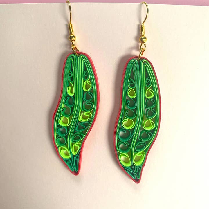 Paper Quilling Christmas Earrings - Artistic Unique For You - Handmade (E2) for wholesale by MonkeyDragonPaper