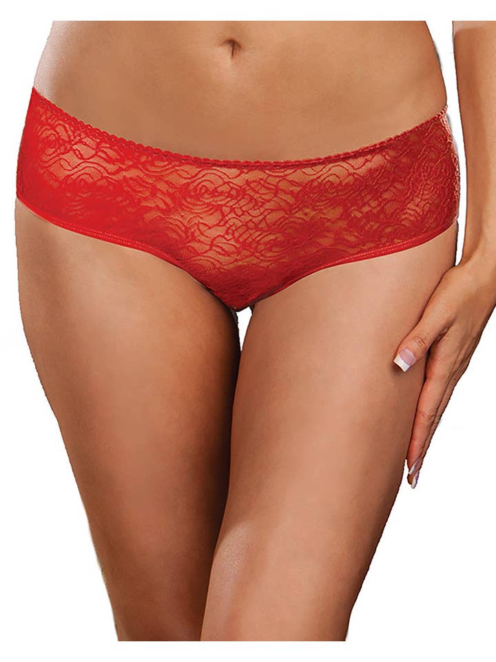 Dreamgirl International - Wholesale Underwear - Women's - Plus Size Ruffle Back Crotchless Panty