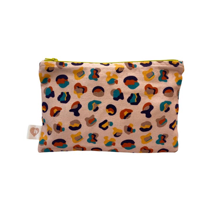 Large Zip Pouch in Confetti Leopard Print for wholesale by Collective Heart
