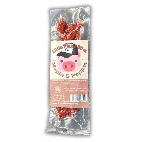 Snack Stick Bites, saveur d'érable et de poivre, paquets de 8 oz pour la vente par Big Fork
