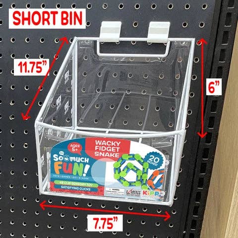 Novelty Brands - Wholesale Retailer Display - Accessories - 6" Short Clear Vinyl Merchandising Bins - 6 Bins Per Pack
