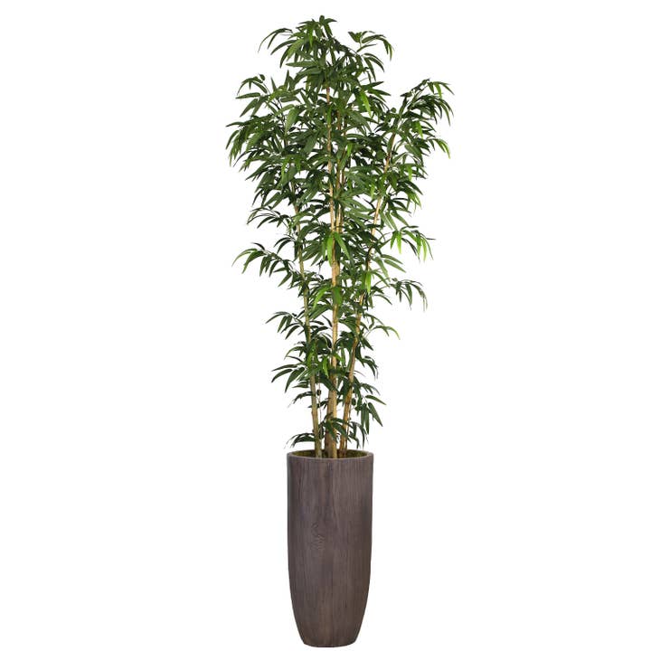92"Artificial Bamboo Tree w/ wood-colored fiberstone planter for wholesale by Vintage Home