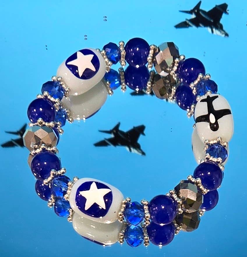 Fiona Accessories - Wholesale Beaded Bracelet - Military Aviation Flight Airplane Aircraft Beaded Bracelet2