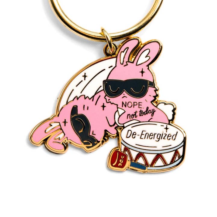 De-Energized Bunny Emalje nøglering, fars dag gave for engroshandel hos Flair Fighter