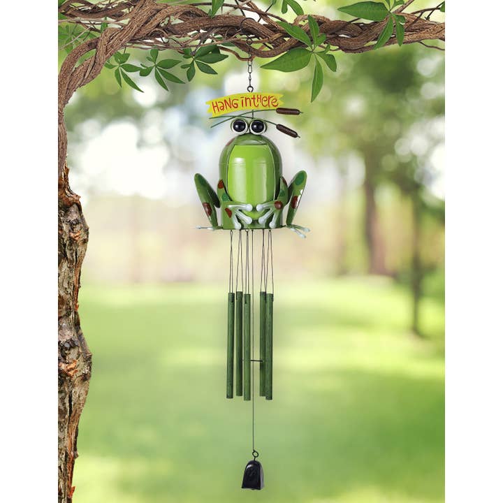 Sunset Vista Designs - Wholesale Wind Chime - Happy Frog Spring Garden Decor Wind Chime