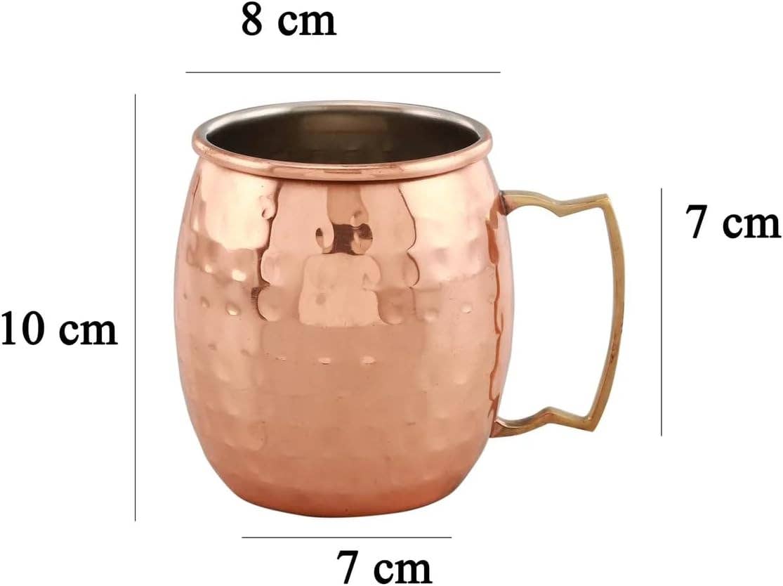 J&V TEXTILES - Wholesale Cocktail/Liquor Glass - 16 oz. Hammered Copper Moscow Mule Mug (Set of 4)1