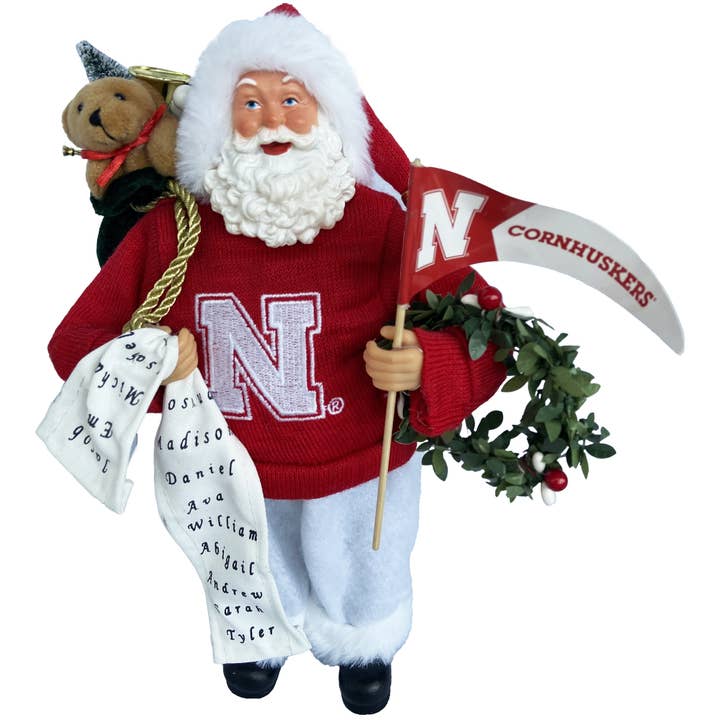 12" Nebraska Cornhuskers Proud Santa for wholesale by Santa’s Workshop Inc.