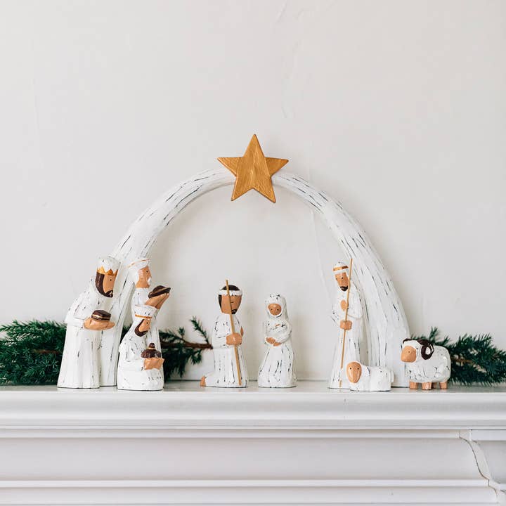 Ten Thousand Villages - Wholesale Nativity Scene Decor - * Albesia Wood Nativity *