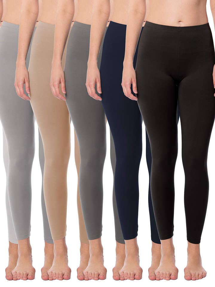 6 Pack Women's Poly-Spandex Leggings for wholesale by I-Wear Brands