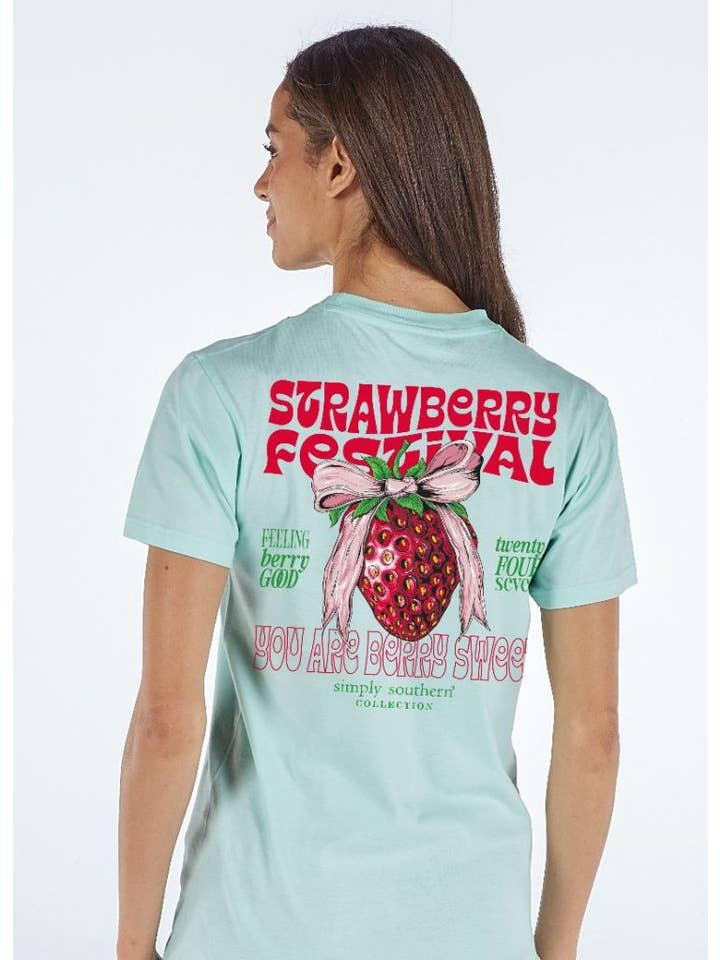 simply southern - Wholesale Screen Printed T-Shirt - Women's - SS-STRAWBERRY-MINT