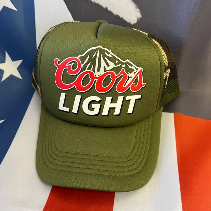 Coors Light Camo Trucker Hat for wholesale by Free Spirit