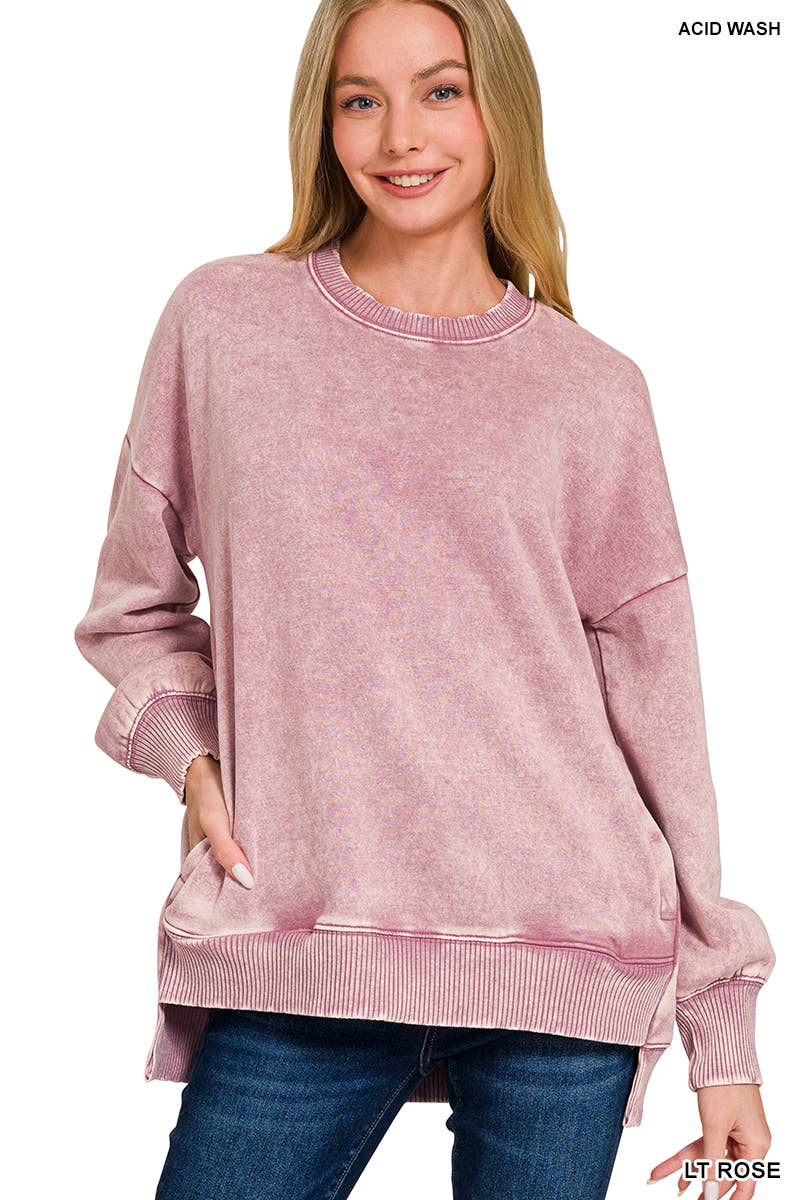 42POPS - Wholesale Sweatshirt - Women's - ',,, Fleece Hi Low Hem Pullover With Pockets70