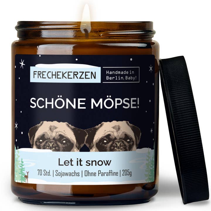 mysoy® Duftkerzen-Manufaktur – Großhandel Kerze im Glas / gefüllte Kerze – Duftkerze mit Spruch | schöne möpse!| Geschenk Soja14