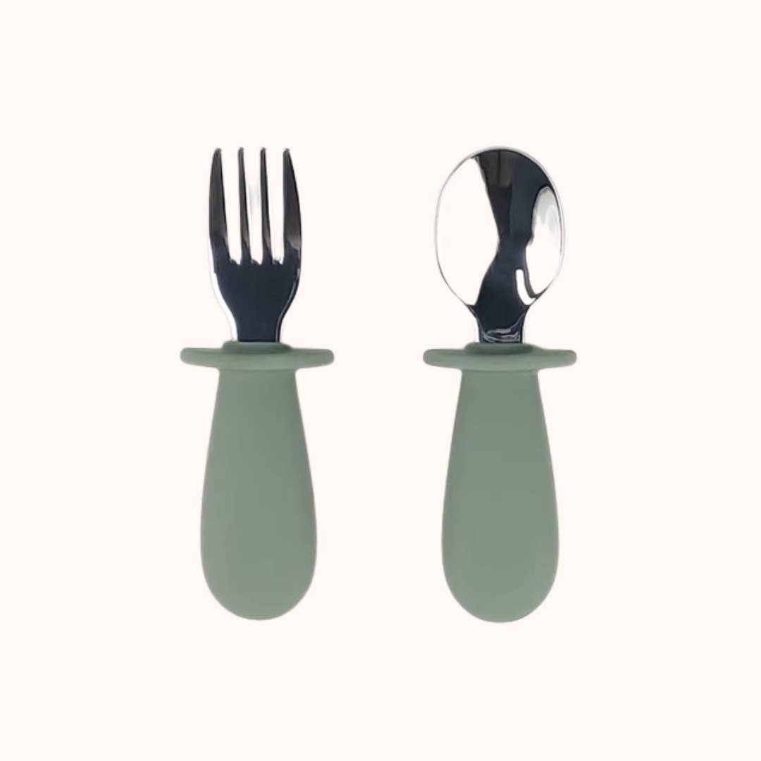 MAVIE - Wholesale Flatware Set - Kids & Baby - Sage - Spoon and Fork Set