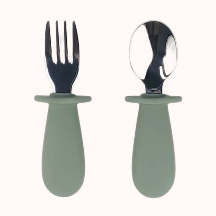 MAVIE - Wholesale Flatware Set - Kids & Baby - Sage - Spoon and Fork Set0