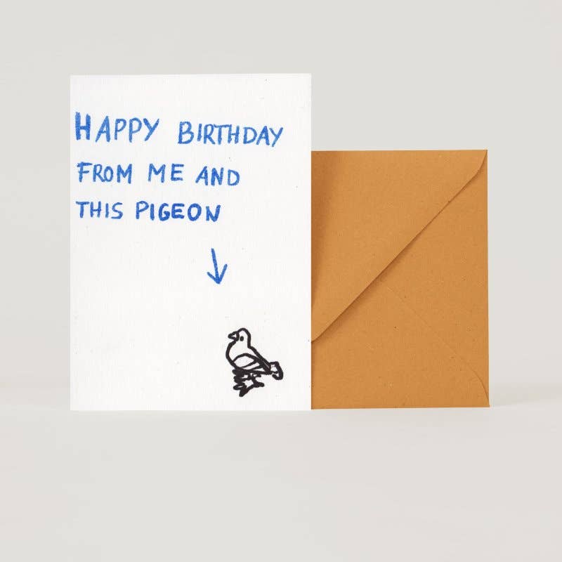 superjujupress - Wholesale Birthday Card - Happy Birthday Pigeon folding card0
